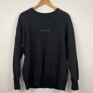 Peloton Logo Crewneck Sweater Black Athleisure size Medium